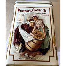 Vintage WASHBURN CROSBY Co. Gold Medal Flour Colorful 1980s Era Collectible Tin picture