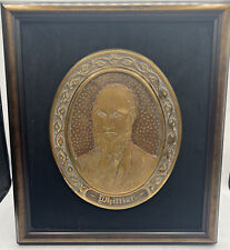 Antique Bronze John Greenleaf Whittier (1802-1892) Framed portrait plaque picture