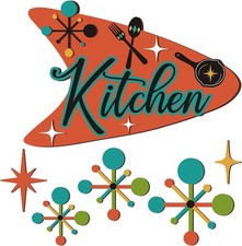 6-Piece Mid-Century Modern Atomic Star Wall Decor – Retro Wooden Art picture