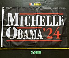 Michelle Obama Flag FREE FIRST CLASS SHIP Barrack Obama Hope 2024 USA Sign 3x5' picture
