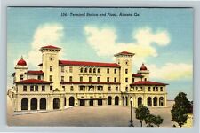 Atlanta GA-Georgia, Terminal Station And Plaza, Outside, Vintage Postcard picture