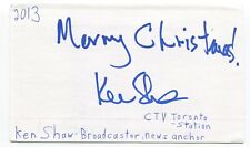 Ken Shaw Signed 3x5 Index Card Autographed Signature Canadian Journalist picture