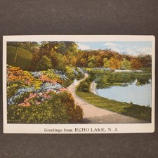 Early 1900s Postcard Mountainside New Jersey Echo Lake Park Greetings picture