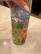 VTG HFT SPONGEBOB SQUAREPANTS 16oz LENTICULAR SCENE PLASTIC TUMBLER 2005 picture