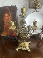 Napolean III Gilded Bronze Candelabro 3 A- FRENCH LOUIS XVI ORMOLU CANDLESTICKS picture