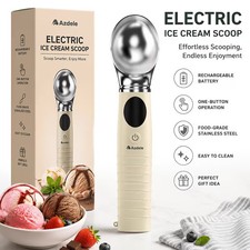 AZDELE 4in1 Electric Ice Cream Scoop Adjustable Heating led 316 Stainless Steel picture