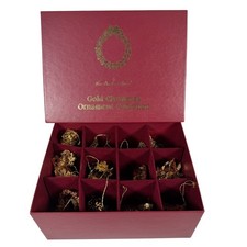 Vintage The Danbury Mint Gold Holiday Christmas Ornament Collection Lot Of 12 picture