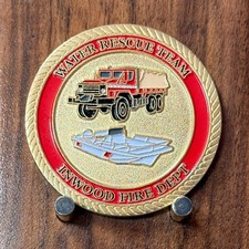 Inwood Fire Dept Water Rescue Team Challenge Coin M#27 picture