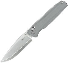 SRM Knives Terrier 258L-GK2 Ambi Lock Gray G10 Folding 140Cr Knife 258LGK2 picture