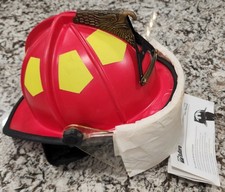 EXCELLENT RED Bullard UST Fire Helmet w/ Manual & Shield Adj Sz 6 1/2 - 8 EAGLE picture