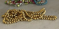 Vintage MCM Christmas Gold Mercury Glass Bead Garland - 8-3/4 Feet picture