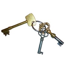 Vintage Antique Skeleton Key Lot 3 Piece Set Brass Ornate Victorian Steampunk picture