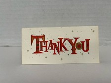 Vintage 1965 Hallmark Thank You Card Red Gold Typography Written No Envelope picture