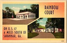 Postcard Rainbow Court Split View US 17 Savannah Georgia A64 picture