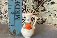 Vintage Miniature  Porcelain Pitcher w Gilded Edges Made in Japan.  2” Trinket picture