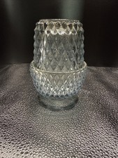 Vtg Diamond Point Fairy Lamp Indiana Glass Candle Holder picture