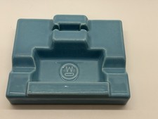 Vintage Westinghouse Match Holder/Ashtray Blue Ceramic Rectangle Small Chip picture