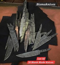 CUSTOM Lot of 20 HANDMADE DAMASCUS STEEL BLANK BLADE SKINNER KNIVES 7 INCHES picture