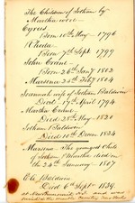 19th C Handwritten Genealogy Baldwin Family Births and Deaths Record (1796–1880) picture