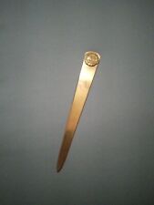 Vintage Solid Brass Decorative Letter Opener Insurance Co Very Rare Unique Nice picture