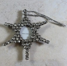 Vintage TWO'S COMPANY Silver Plated Jeweled/Rhinestone Snowflake Ornament Frame picture