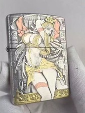Cleopatra Silver Zippo Lighter 3D Relief Enamel Collectible Gift picture