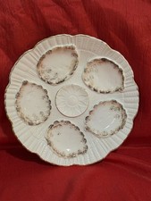 Antique 19th C. Oyster Plate 5 wells (8.5