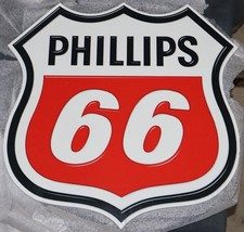 Phillips 66 Shield Logo 18”x 18” Gas & Oil Advertising Sign NOS picture