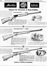 1952 Print Ad of Marlin Model 39A Lever Action 81DL 80DL Bolt Action Rifle picture