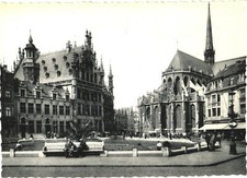 Leuven Belgium St. Peter's Church & Town Hall RPPC Postcard Unused Deckle Edge picture
