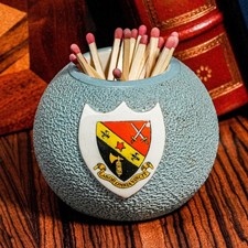 Cheltenham College School Crest Hand Painted Antique Match Striker Holder picture