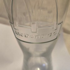 Vintage 1992 McDonald's Embossed Golden Arches 16oz Clear Soda Fountain Glass picture