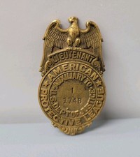 WWI US Home Front American Protective League Operative Badge Lieutenant 1748 DOJ picture