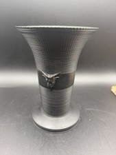 Wedgwood Black Basalt Goat Mask Engine Turned Vase c.1880 England picture