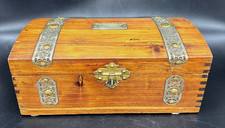 Vtg Handmade Wood Box Treasure Chest 10