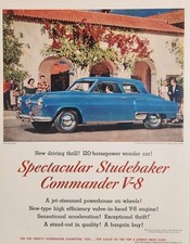 1951 Print Ad Studebaker Commander V-8 2-Door Blue Car Best Gas Mileage picture