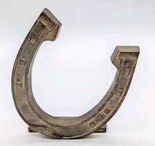 Vintage Aged Brass Horseshoe Home Decor Bookend Shelf Bookshelf Paperweight picture