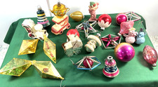 24 Vtg MCM LOT GLASS CHRISTMAS ORNAMENTS GLASS MICA GERMANY SPUTNIK picture