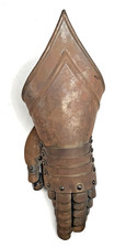 Antique Victorian Early 1900s Era Medieval Knights Armor Gauntlet Glove picture