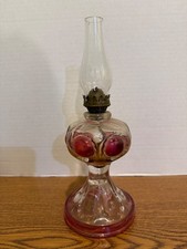Two vintage glass oil lamps MULTICOLORED 7