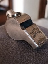 Vintage The Acme Thunderer Whistle Made in England Flat Metal Sporting Whistle picture