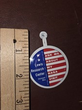 1960s NASA Glenn Lewis Research Center Cleveland Ask Me About My Visit BUTTON picture