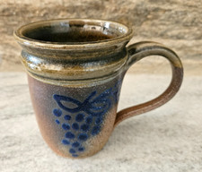 Vintage Cooksburg Pottery Salt Glazed Stoneware Mug Cup Signed 
