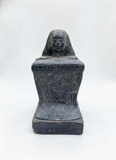 Ancient Egyptian Style Black Stone Ushabti Statue with Hieroglyphs picture