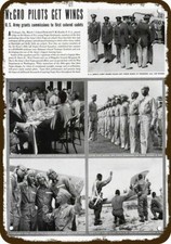 1942 TUSKEGEE AIRMEN NEGRO WWII Pilots Vntg-Look *DECORATIVE REPLICA METAL SIGN* picture