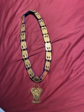 Vintage BPOE Elks Lodge DDGER Ceremonial Collar Purple Velvet Medal picture