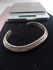Vintage Navajo Coin Silver Ingot Cuff  Heavy 58.68g Carinated-Handmade picture