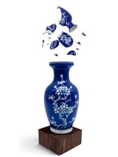 Kintsugi Vase Prunus Plum Blossom Mini Gold Crack Art Personal Growth Gift picture