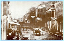 Vintage Lexington VA Main Street 1870s Postcard Horse Drawn Wagons Reprint picture