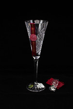 Waterford Crystal 12 Days of Christmas 1st Edition Partridge Flute Box & Charm picture